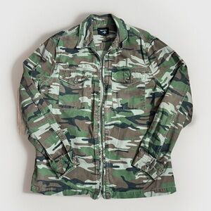 Forever 21 Army Fatigue Zipper Shirt